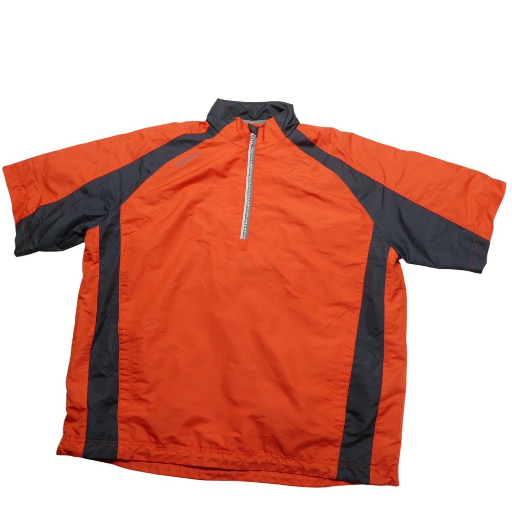 Sunice Jacket Mens XL Orange Short Sleeve 1/4 Zip Pullover Golf Windbreaker